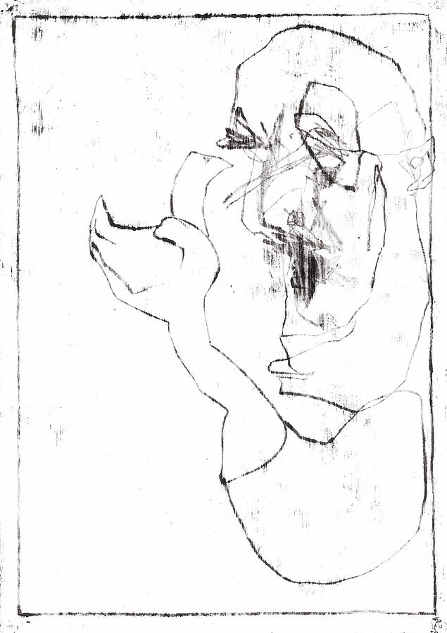 Man holding a bird #4 Drawing by Edgeworth Johnstone