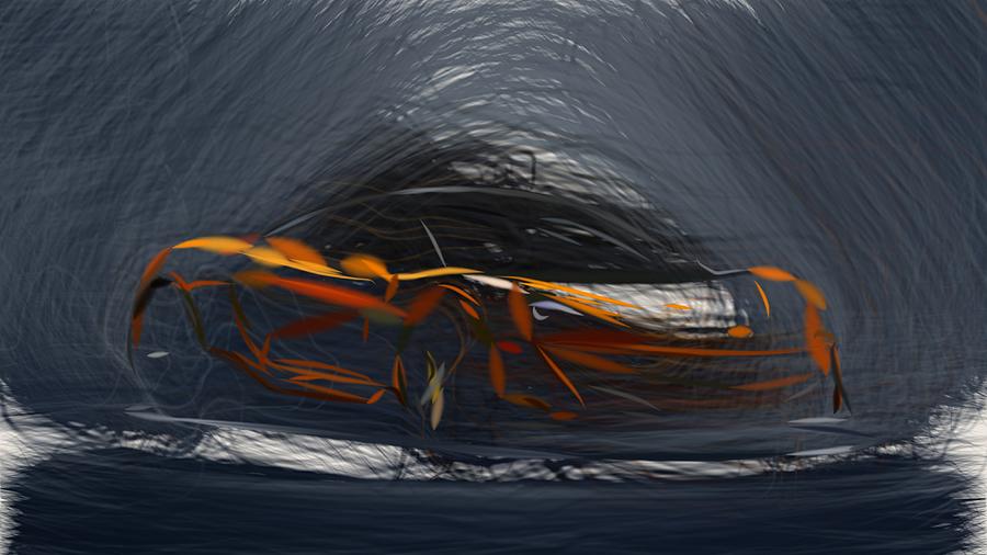 McLaren 600LT Drawing #5 Digital Art by CarsToon Concept