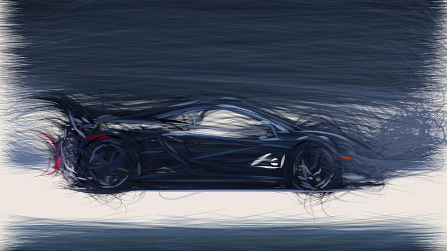 McLaren MSO X Drawing #5 Digital Art by CarsToon Concept