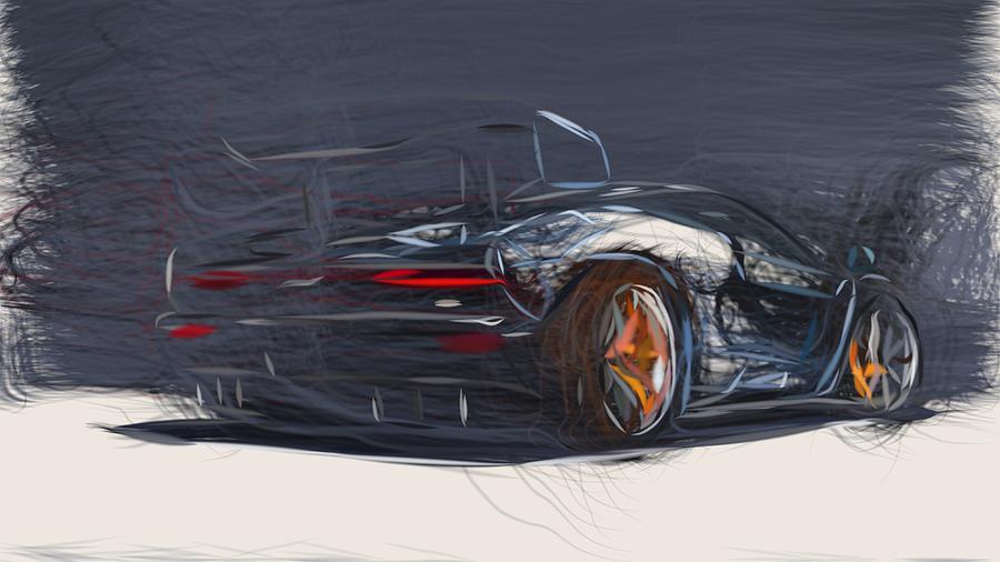 McLaren Senna Drawing #5 Digital Art by CarsToon Concept