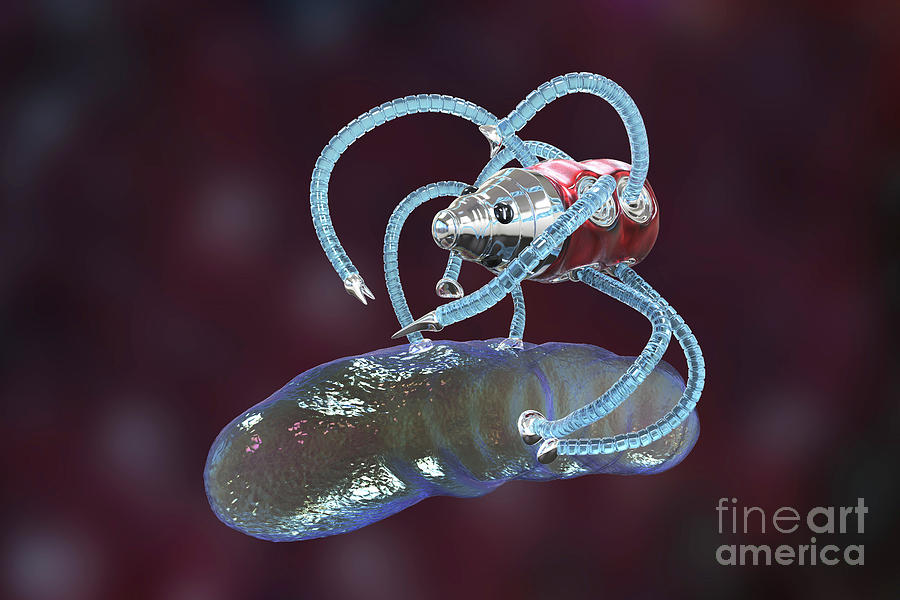 Medical Nanorobot Fighting With Bacterium Photograph By Kateryna Kon ...