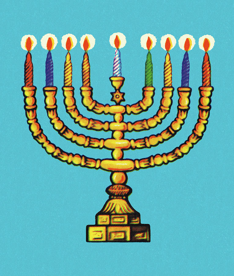 Hanukkah Drawing - Menorah #4 by CSA Images