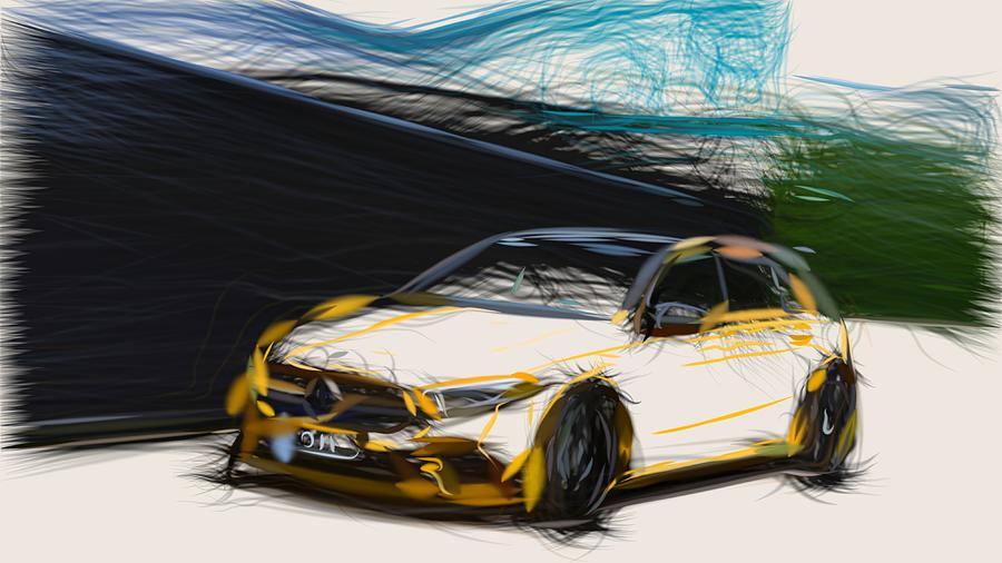 Mercedes AMG A35 Drawing #5 Digital Art by CarsToon Concept