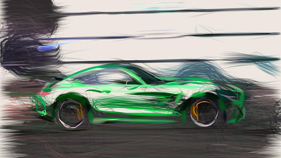 Mercedes AMG GT R Drawing #5 Digital Art by CarsToon Concept