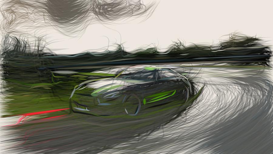 Mercedes AMG GT R PRO Drawing #5 Digital Art by CarsToon Concept