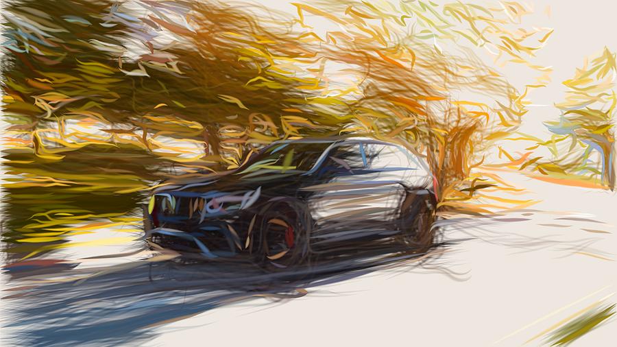 Mercedes Benz GLC63 S AMG Drawing #5 Digital Art by CarsToon Concept