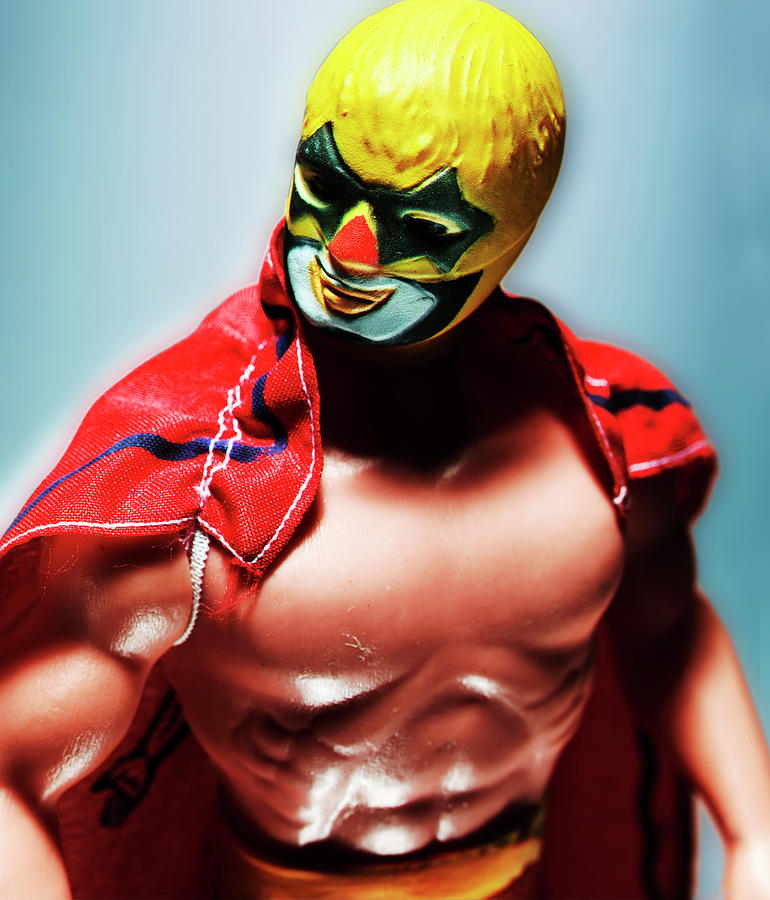 Sports Drawing - Mexican Wrestler Wearing Mask #4 by CSA Images