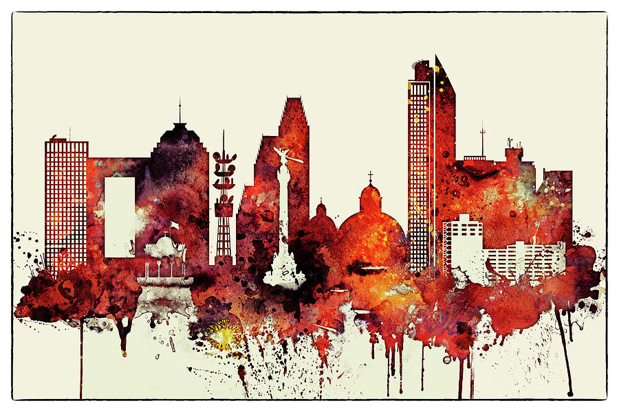 Mexico City Skyline Digital Art by Dim Dom Fine Art America