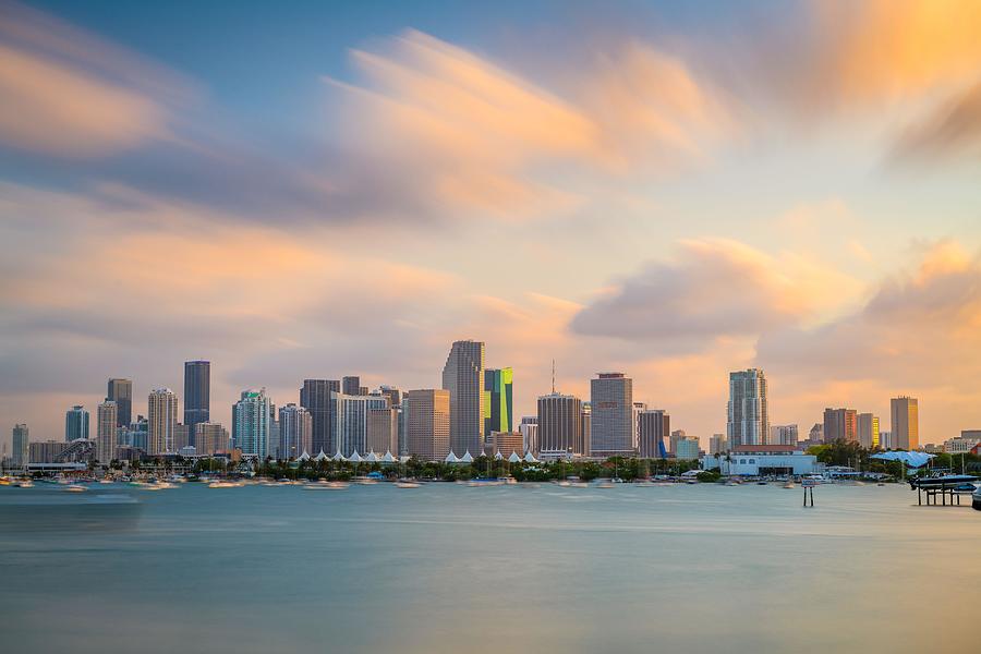 Miami Photograph - Miami, Florida, Usa Downtown Skyline #4 by Sean Pavone