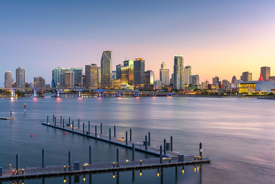 Miami Photograph - Miami, Florida, Usa Skyline On Bisayne #4 by Sean Pavone