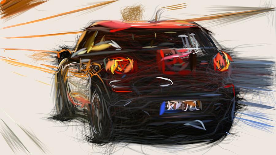 Mini Paceman Draw #4 Digital Art by CarsToon Concept