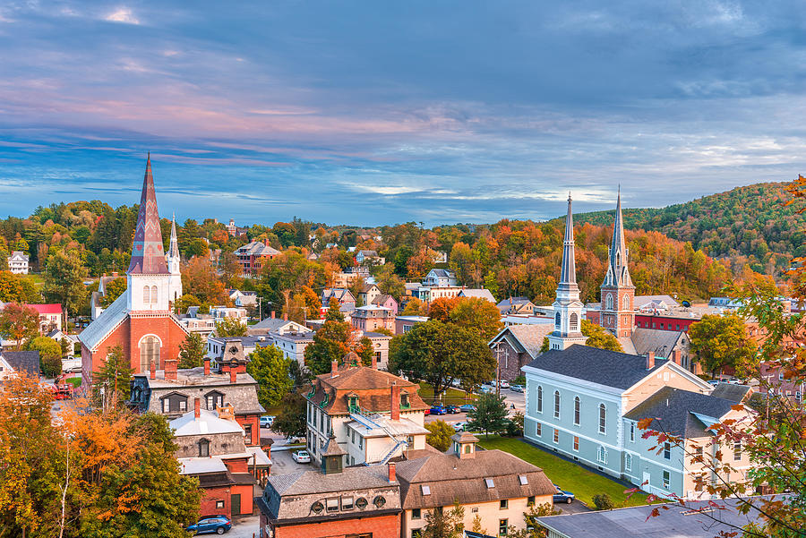 Montpelier, Vermont, Usa Town Skyline Photograph by Sean Pavone - Fine ...