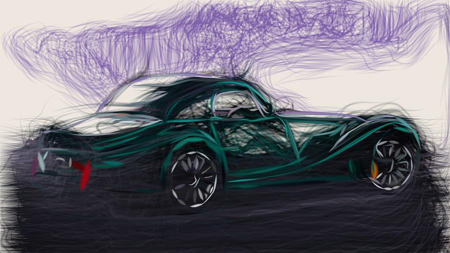 Morgan Aero Draw #4 Digital Art by CarsToon Concept