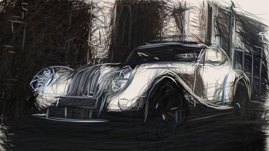 Morgan Aero Super Sports Draw #4 Digital Art by CarsToon Concept