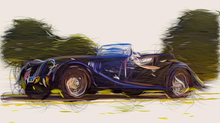 Morgan Roadster Draw #4 Digital Art by CarsToon Concept