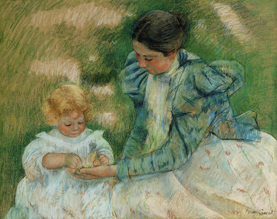Mary Cassatt Painting - Mother Playing with Child. #4 by Mary Cassatt