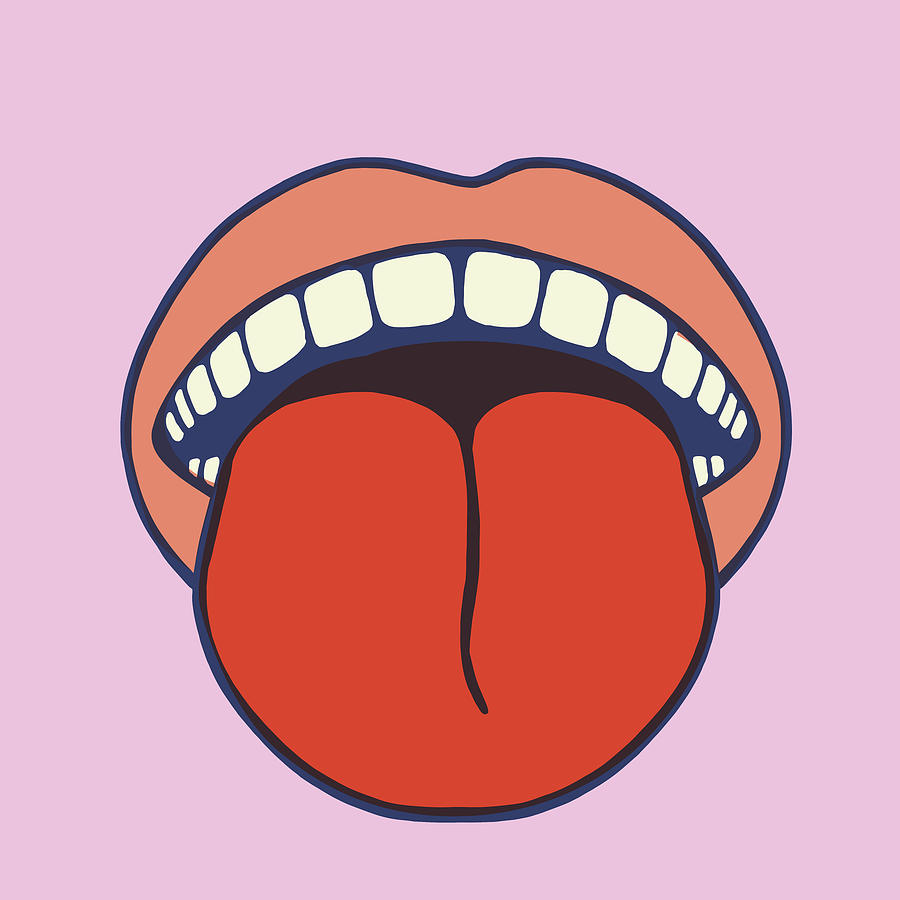 Mouth with Tongue Sticking Out Drawing by CSA Images Fine Art America