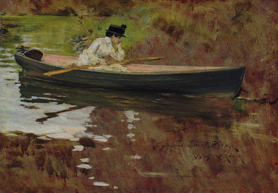 William Merritt Chase Painting - Mrs. Chase in Prospect Park #4 by William Merritt Chase