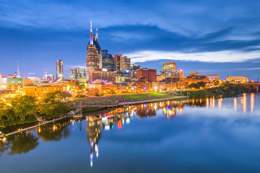 Nashville Photograph - Nashville, Tennessee, Usa Skyline #4 by Sean Pavone