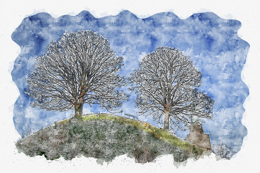 Nature #watercolor #sketch #nature #tree #4 Digital Art by TintoDesigns