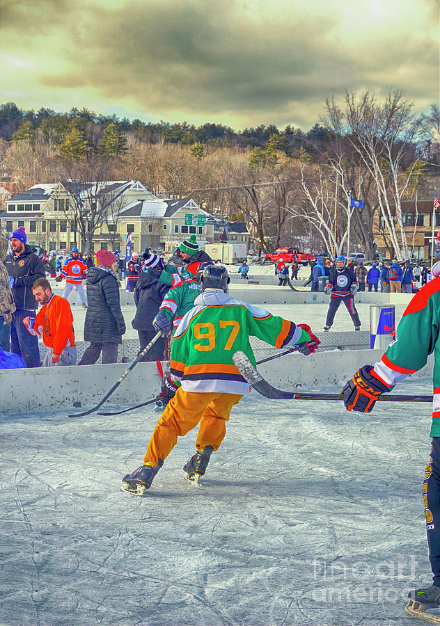 New Hampshire pond hockey tournament Photograph by Jonathan Lingel