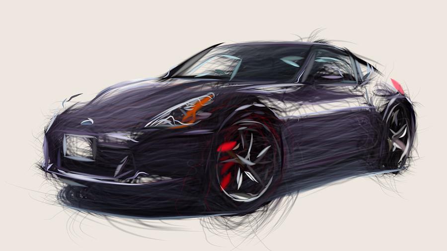Nissan 370Z 40th Edition Draw Digital Art by CarsToon Concept