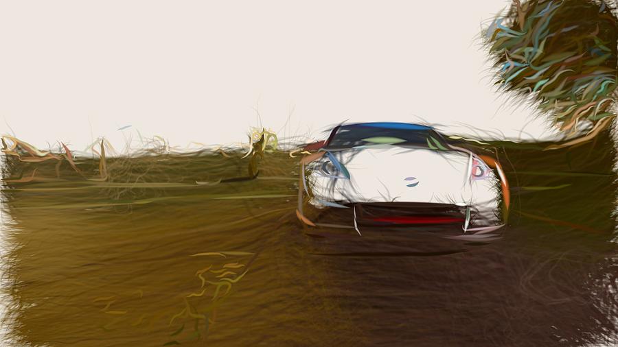 Nissan 370Z Drawing #5 Digital Art by CarsToon Concept