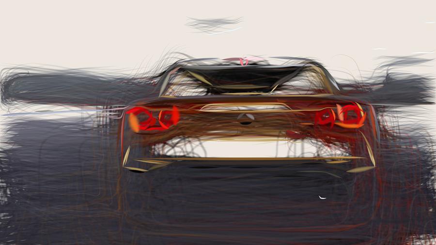 Nissan GT R50 Drawing #5 Digital Art by CarsToon Concept