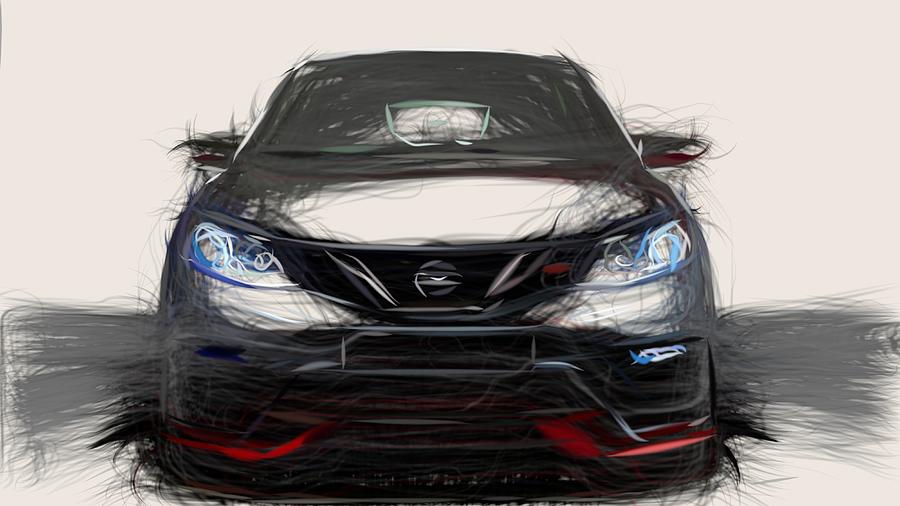 Nissan Pulsar Drawing #5 Digital Art by CarsToon Concept
