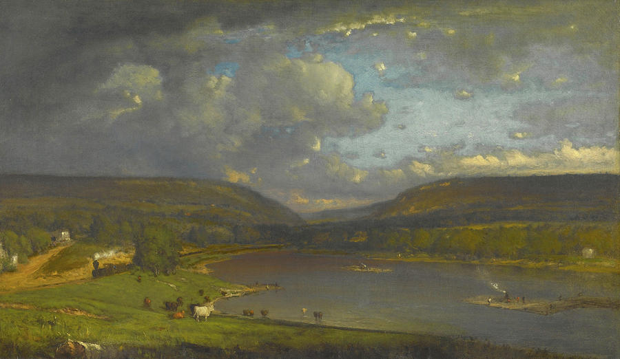 Landscape Painting - On the Delaware River #4 by George Inness
