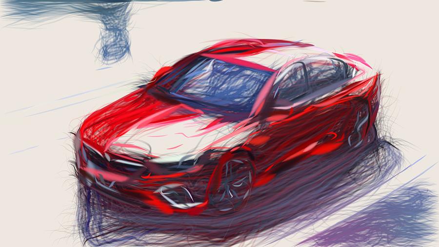 Opel Insignia GSi Drawing #5 Digital Art by CarsToon Concept