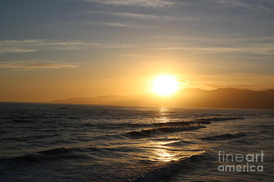 Pacific Sunset , Santa Monica, California #4 Photograph by John Shiron