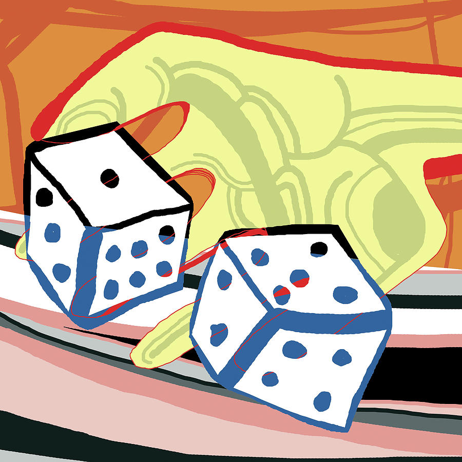 Cube Drawing - Pair of Dice #4 by CSA Images