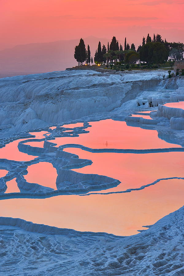 Turkey Photograph - Pamukkale Limestone Terraces At Sunset #4 by Jan Wlodarczyk