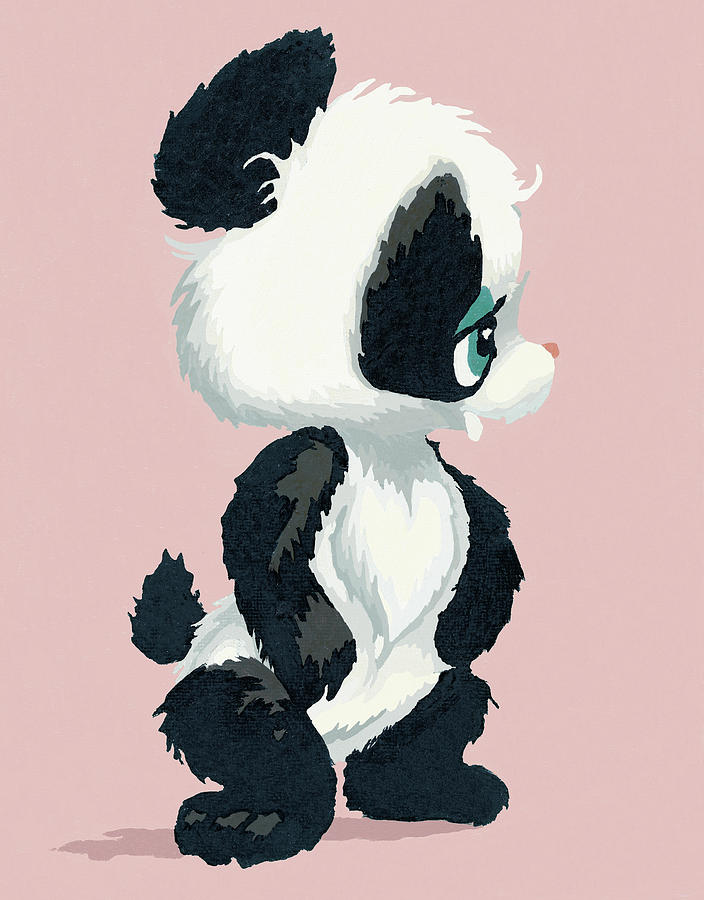 Vintage Drawing - Panda bear #4 by CSA Images