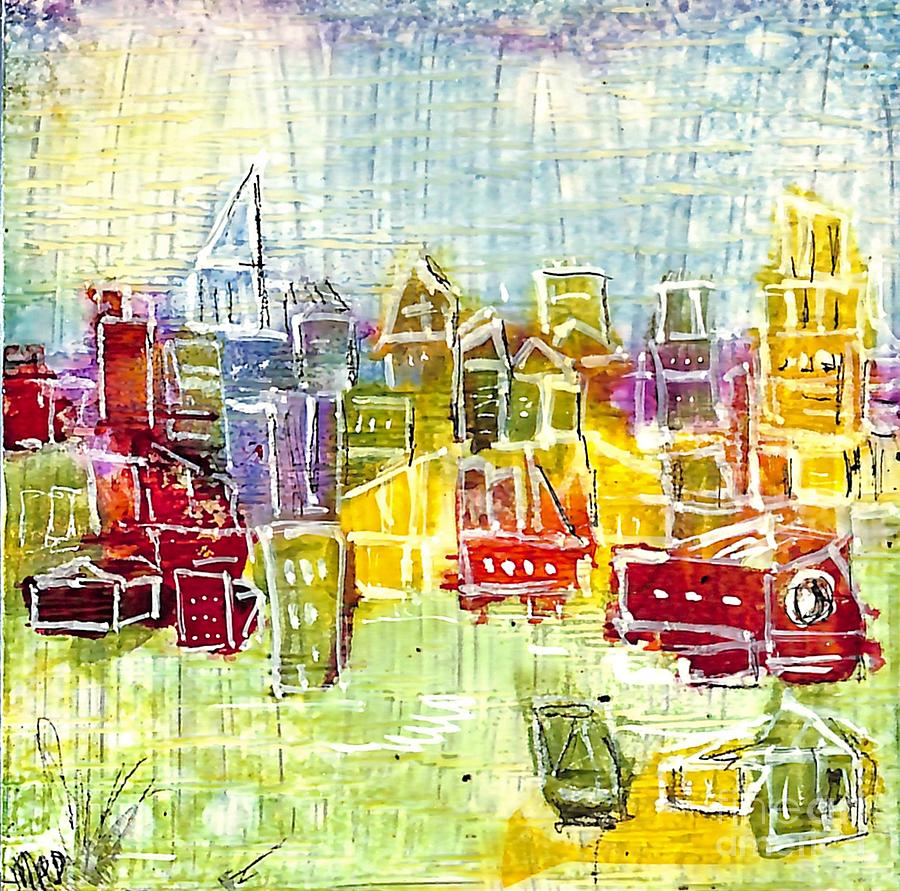 Abstract Cityscape 2 Painting by Patty Donoghue