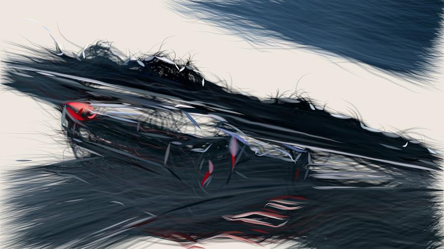 Peugeot L750 R HYbrid Drawing #5 Digital Art by CarsToon Concept