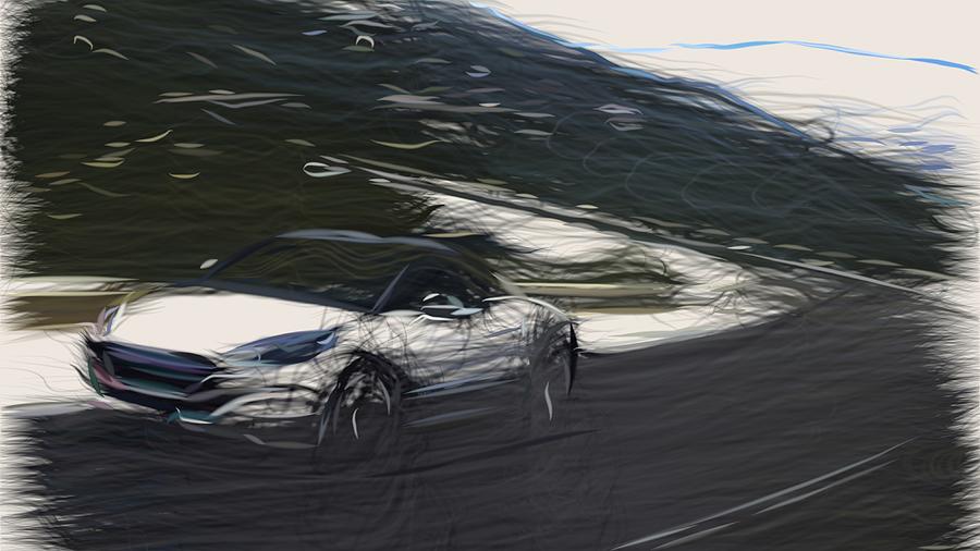 Peugeot RCZ Drawing #5 Digital Art by CarsToon Concept
