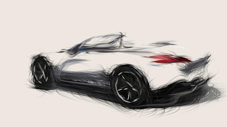 Peugeot SR1 Car Draw #4 Digital Art by CarsToon Concept