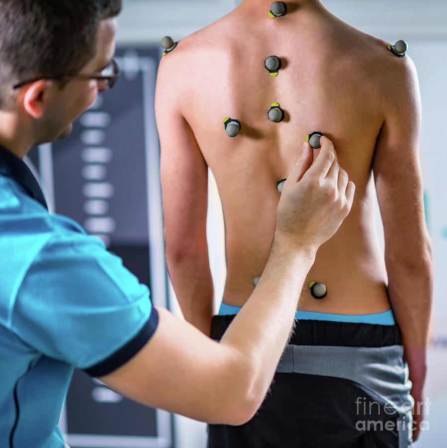 Placing Markers For Posture Analysis #4 Photograph by Microgen Images/science Photo Library