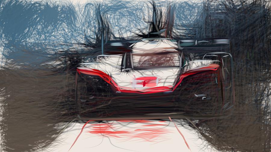 Porsche 919 Hybrid Evo Drawing #5 Digital Art by CarsToon Concept