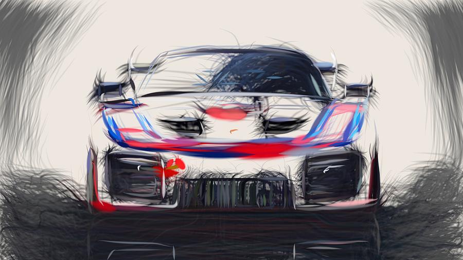 Porsche 935 Drawing #5 Digital Art by CarsToon Concept