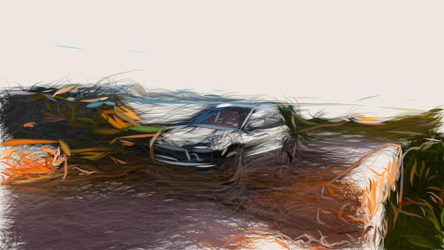 Porsche Macan S Drawing #5 Digital Art by CarsToon Concept