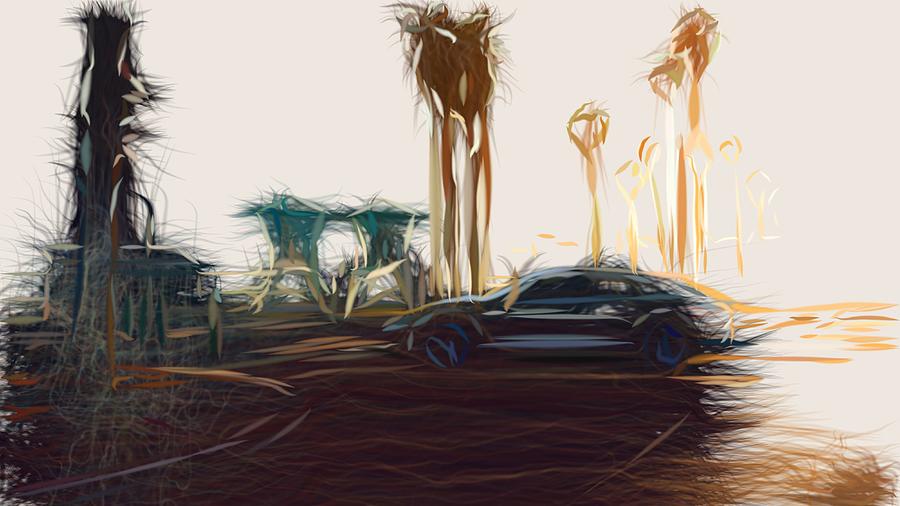 Porsche Mission E Cross Turismo Drawing #5 Digital Art by CarsToon Concept