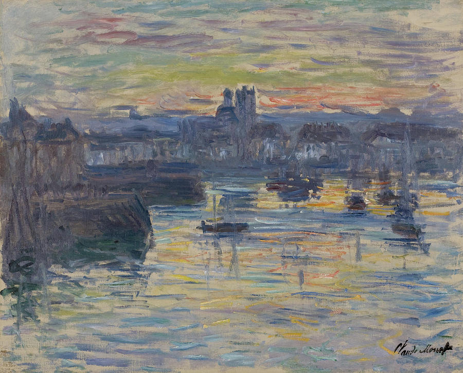 Claude Monet Painting - Port of Dieppe, Evening #4 by Claude Monet