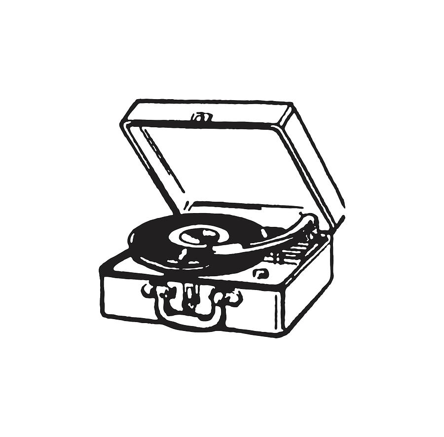 Digital illustration of record on record player For sale as Framed Prints,  Photos, Wall Art and Photo Gifts