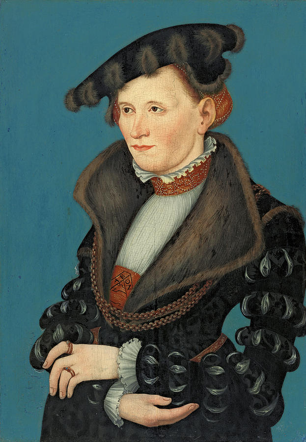 Portrait Of A Woman Painting By Lucas Cranach The Younger - Fine Art ...