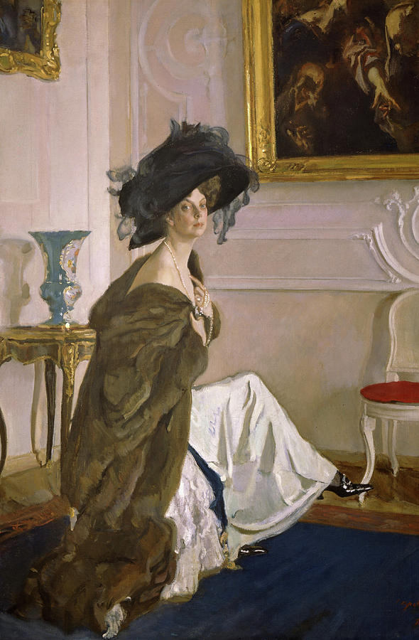 Impressionism Painting - Portrait of Princess Olga Orlova #4 by Valentin Serov