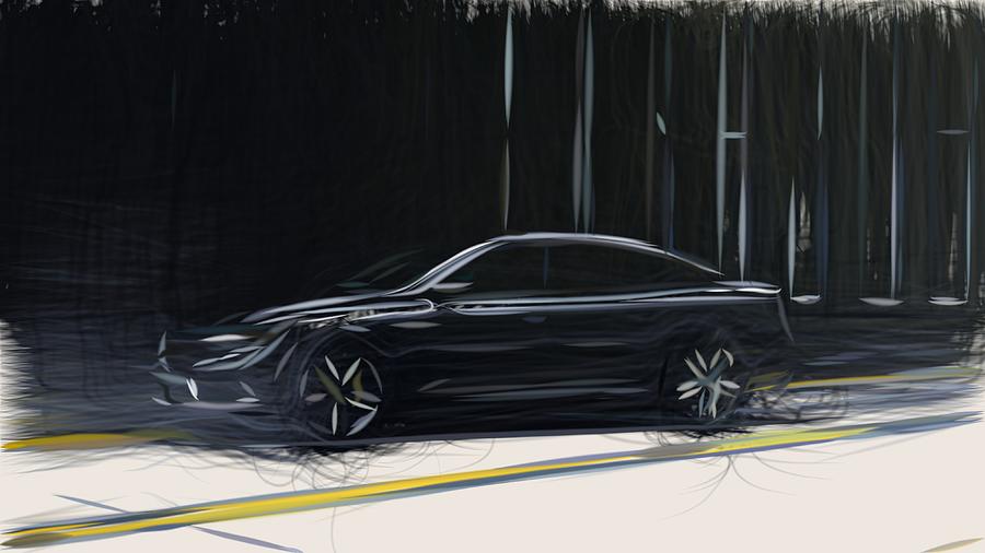 Renault Talisman Draw #5 Digital Art by CarsToon Concept