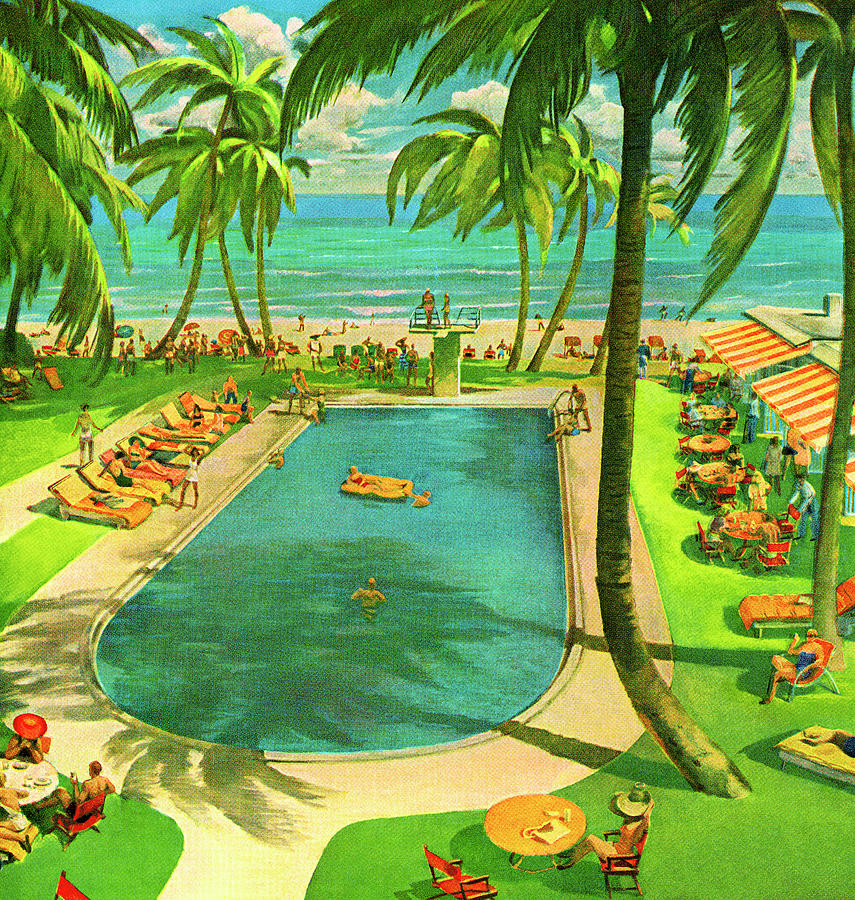 Summer Drawing - Resort Swimming Pool #4 by CSA Images